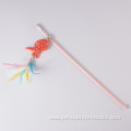 Rattan fish toy for pet cat playing stick